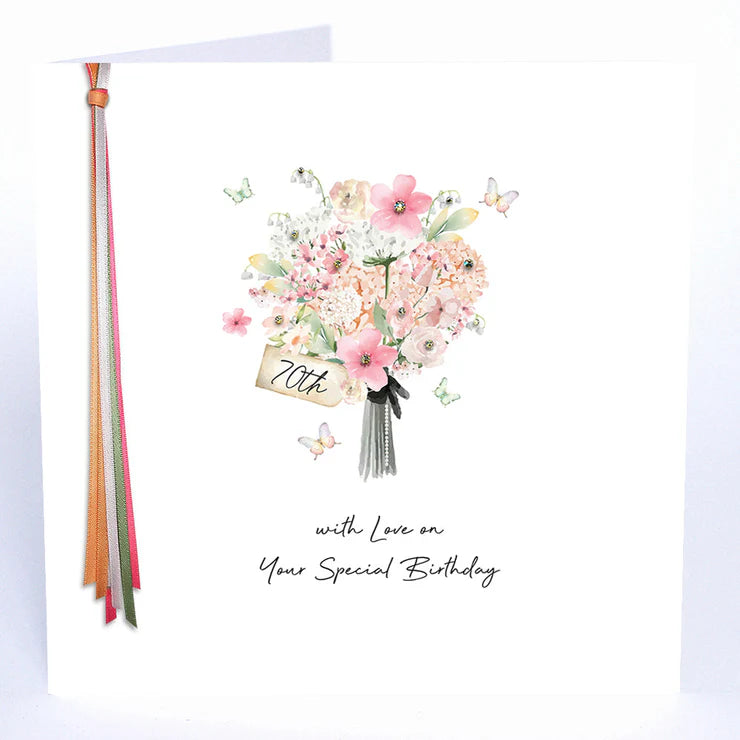 Ribbons and Roses 70 With Love On Your Special Birthday - Large