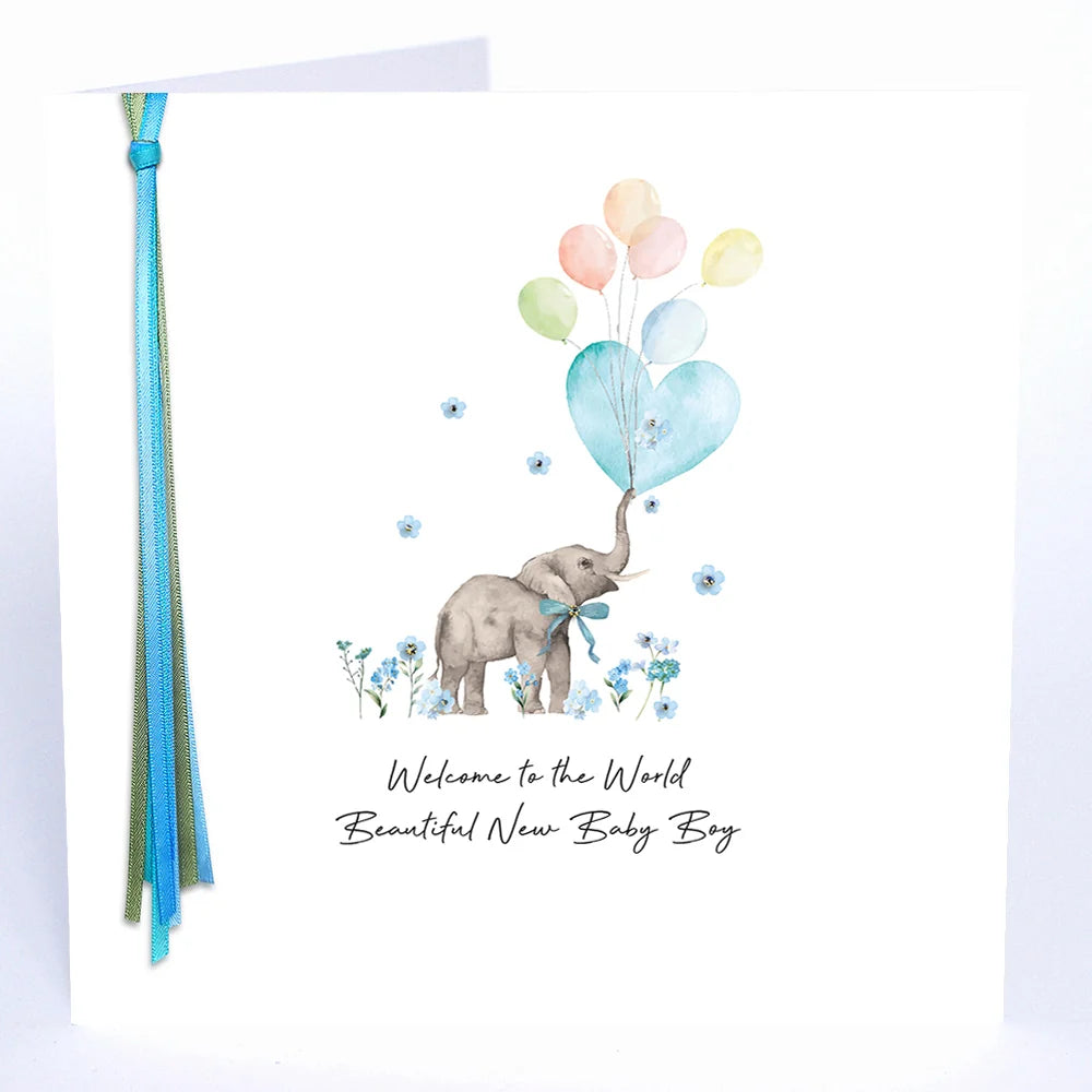 Ribbons and Roses Welcome to the World Baby Boy - Large