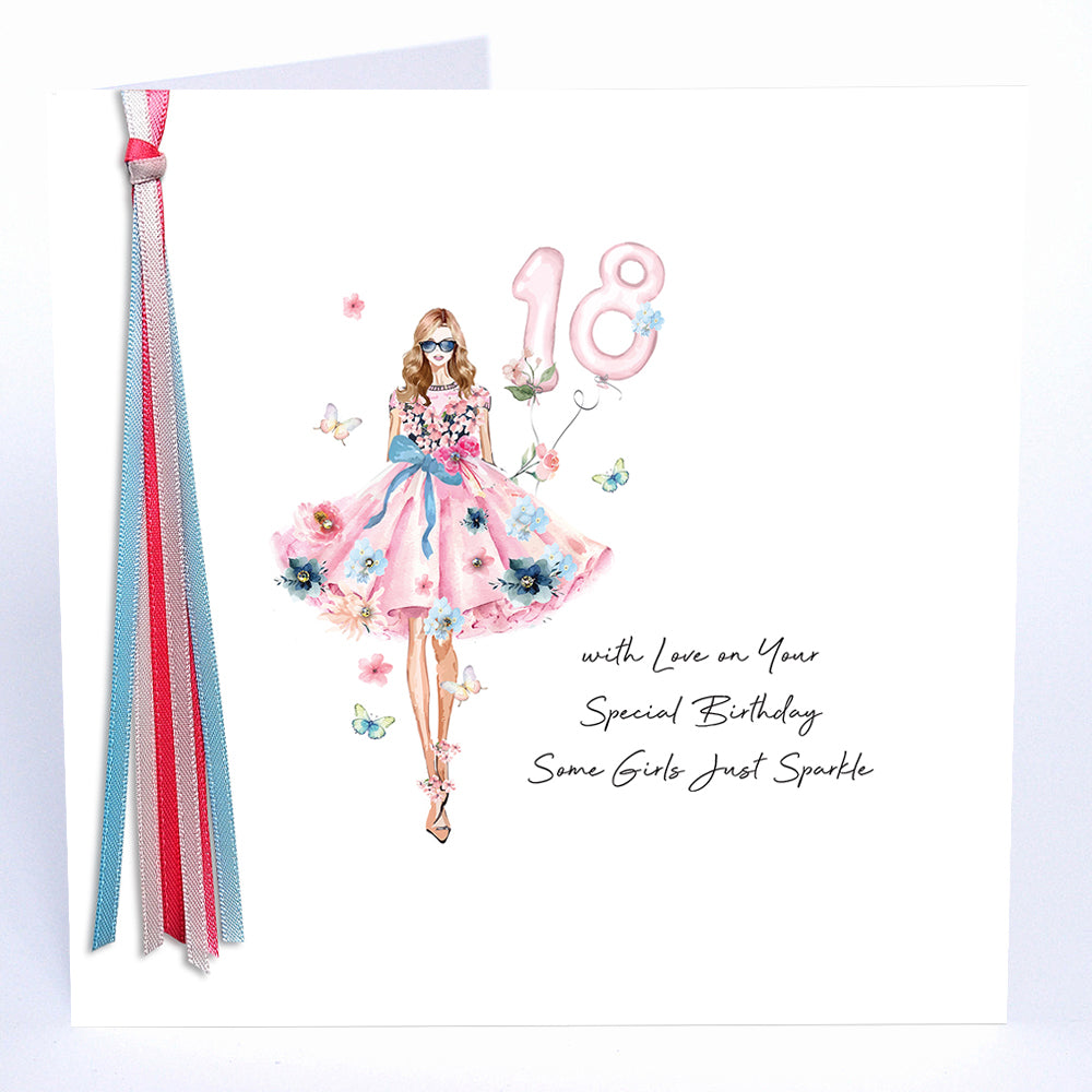 18 With Love On Your Special Birthday Some Girls Just Sparkle - Large