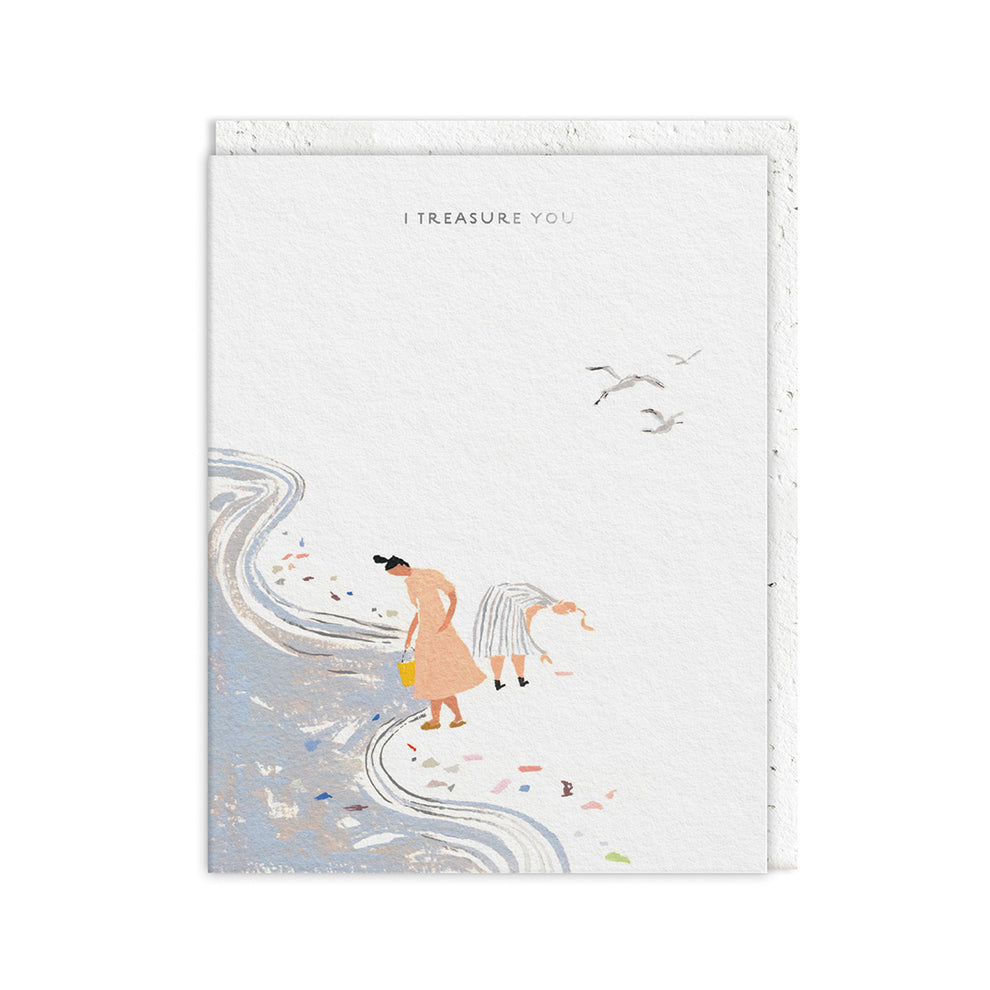 I Treasure You Greetings Card - Plantable Envelope