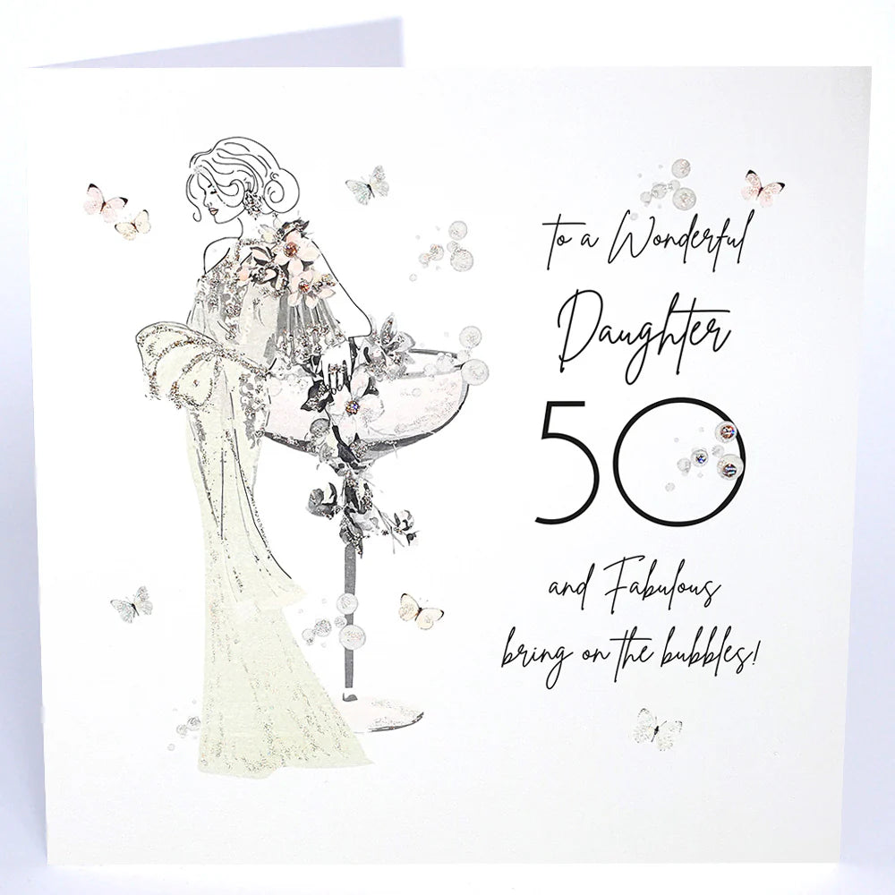 50th Birthday Wonderful Daughter 50 and Fabulous - Large