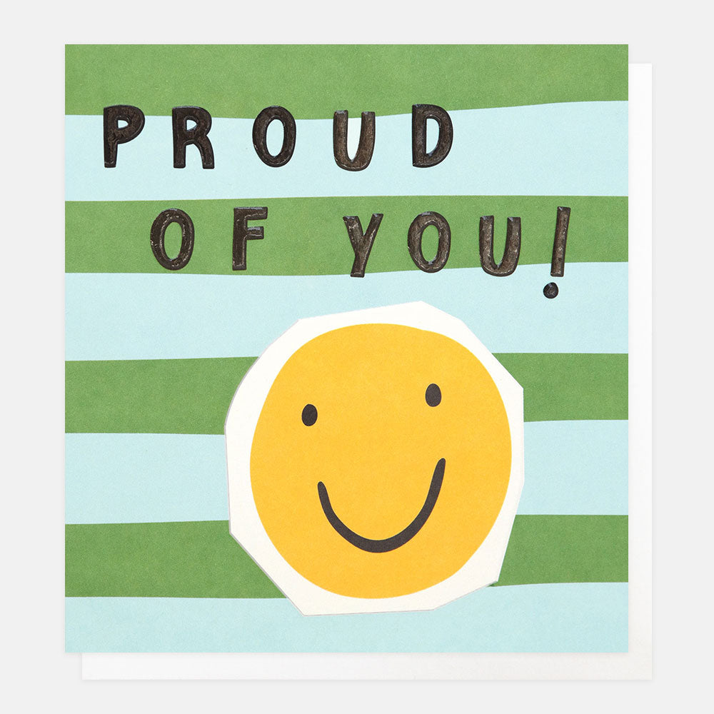 Blue/Green Stripe Smiley Face Congratulations Card