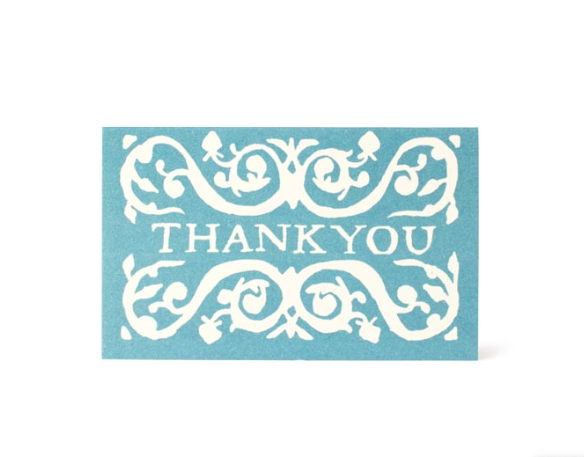 Single Arabesque Thank you Card - Blue