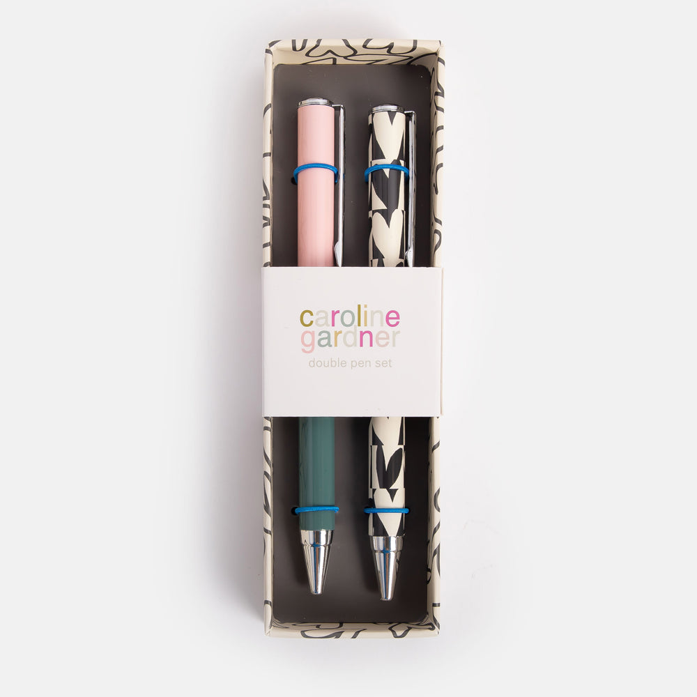 Set of 2 Boxed Pens - C Block/Checkmate Hearts