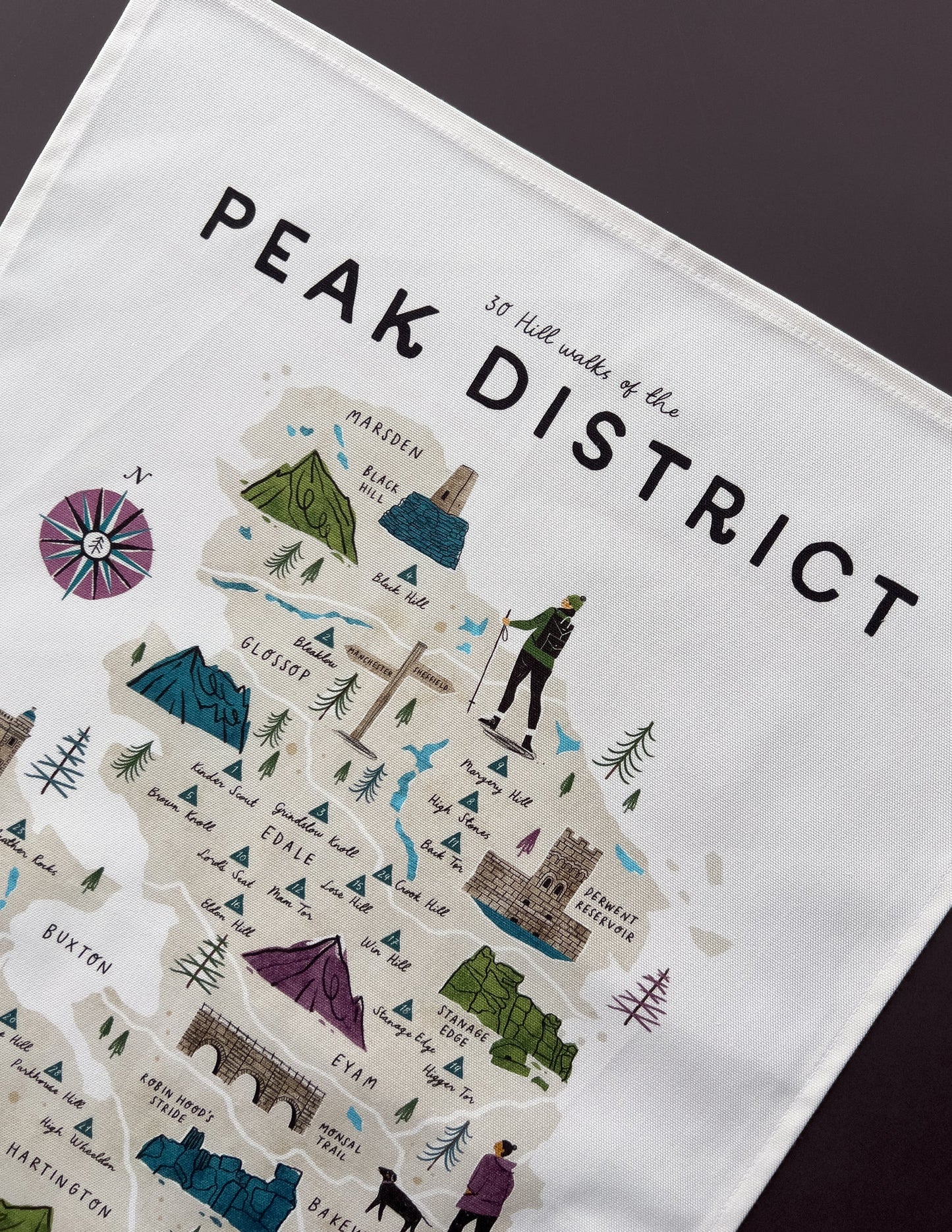 Walk the Peak District Tea Towel