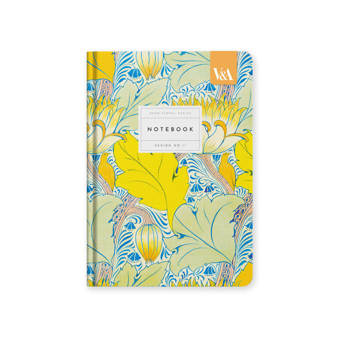 Neon Floral Arts & Crafts A5 Premium Hardback Notebook