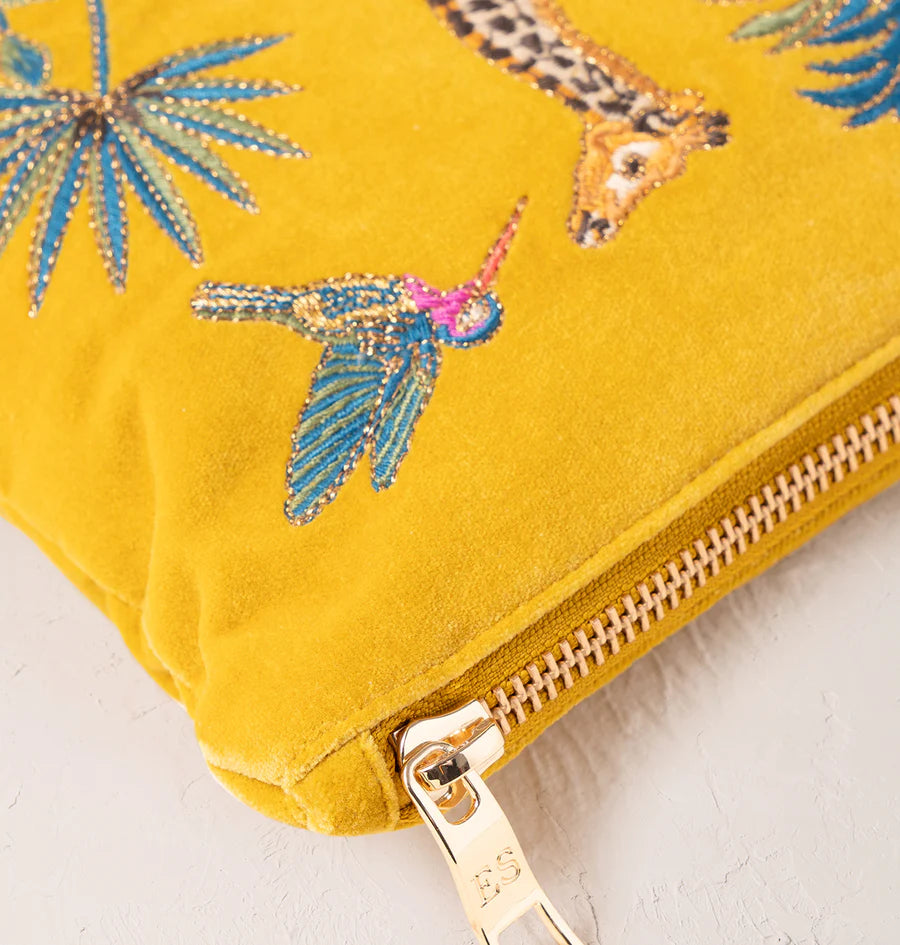 Wild Giraffe Palm Everyday Pouch - Mustard Yellow