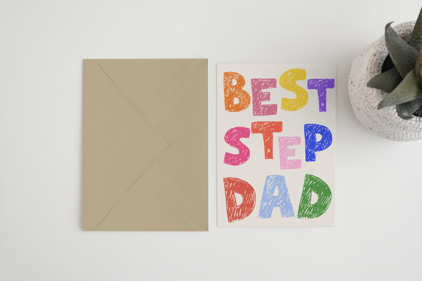 Best step dad A6/5x7 card: Card Clasp (Plastic Free) / 5x7