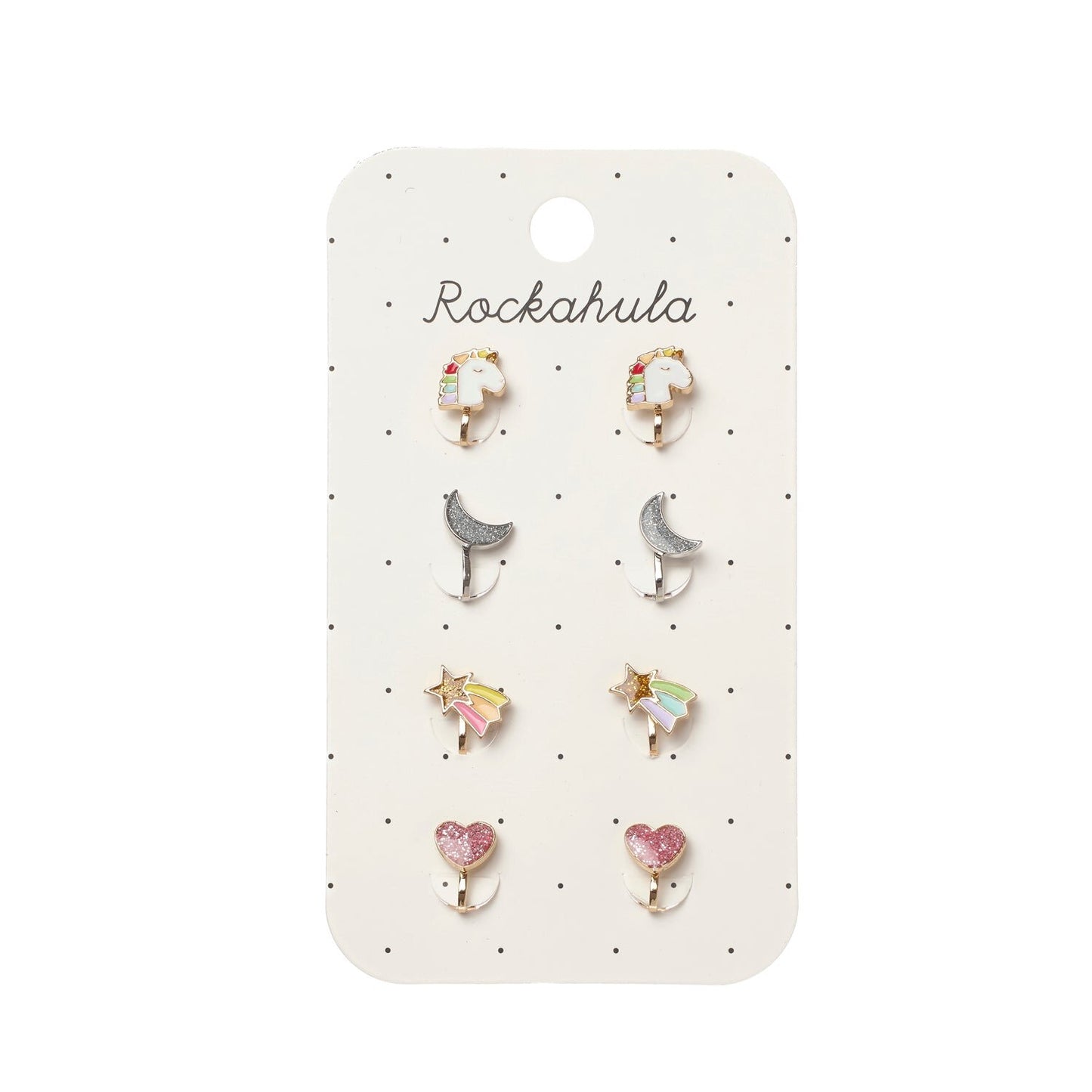 Rainbow Unicorn Clip On Earrings