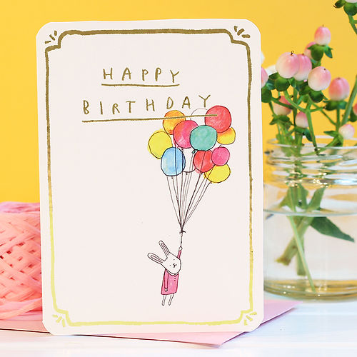 Gold Birthday Bunny Balloons