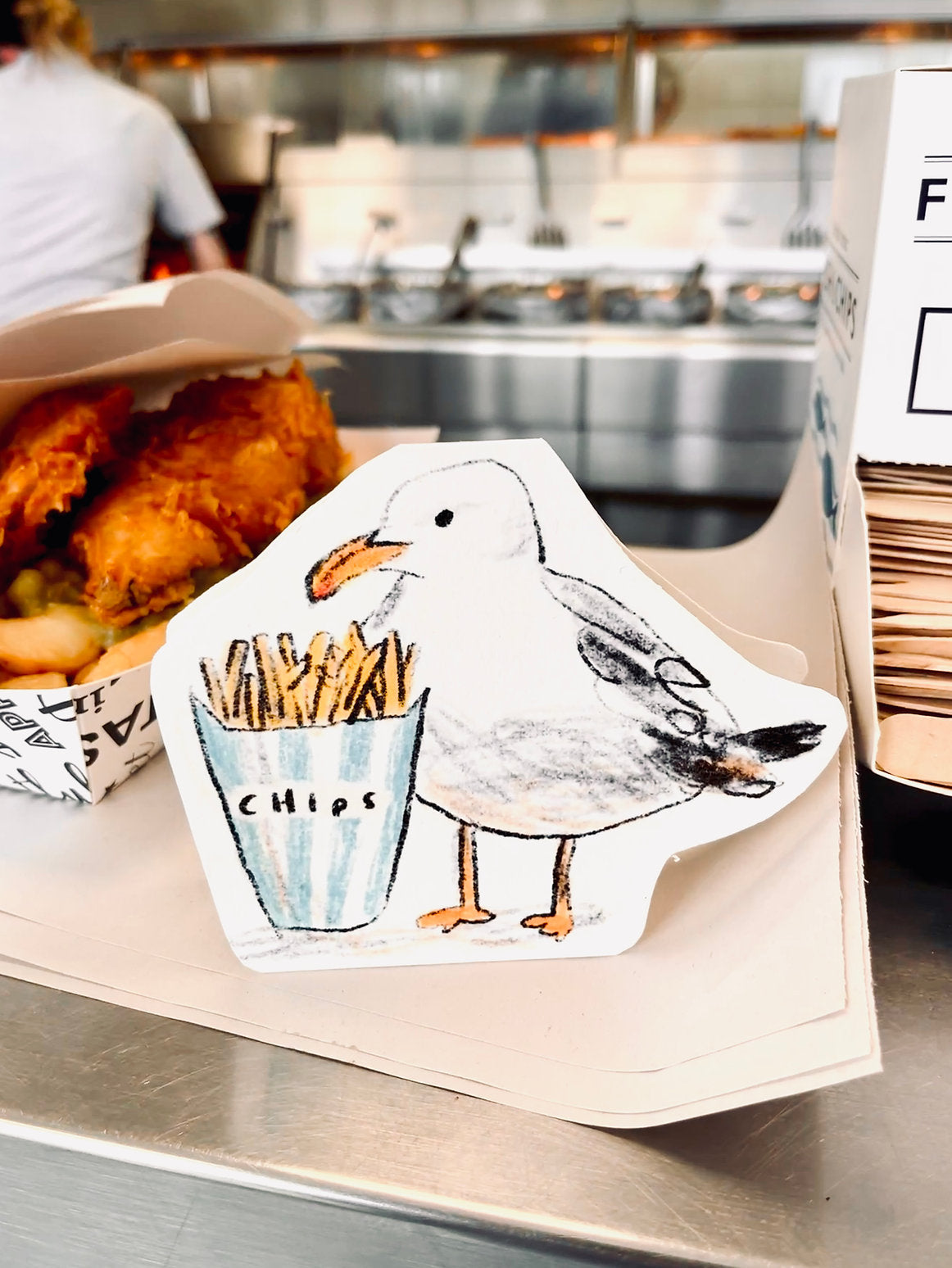 Seagull and Chips Card