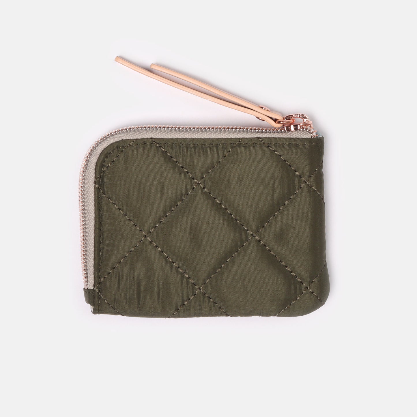 Olive Green Quilted Nylon Corner Purse