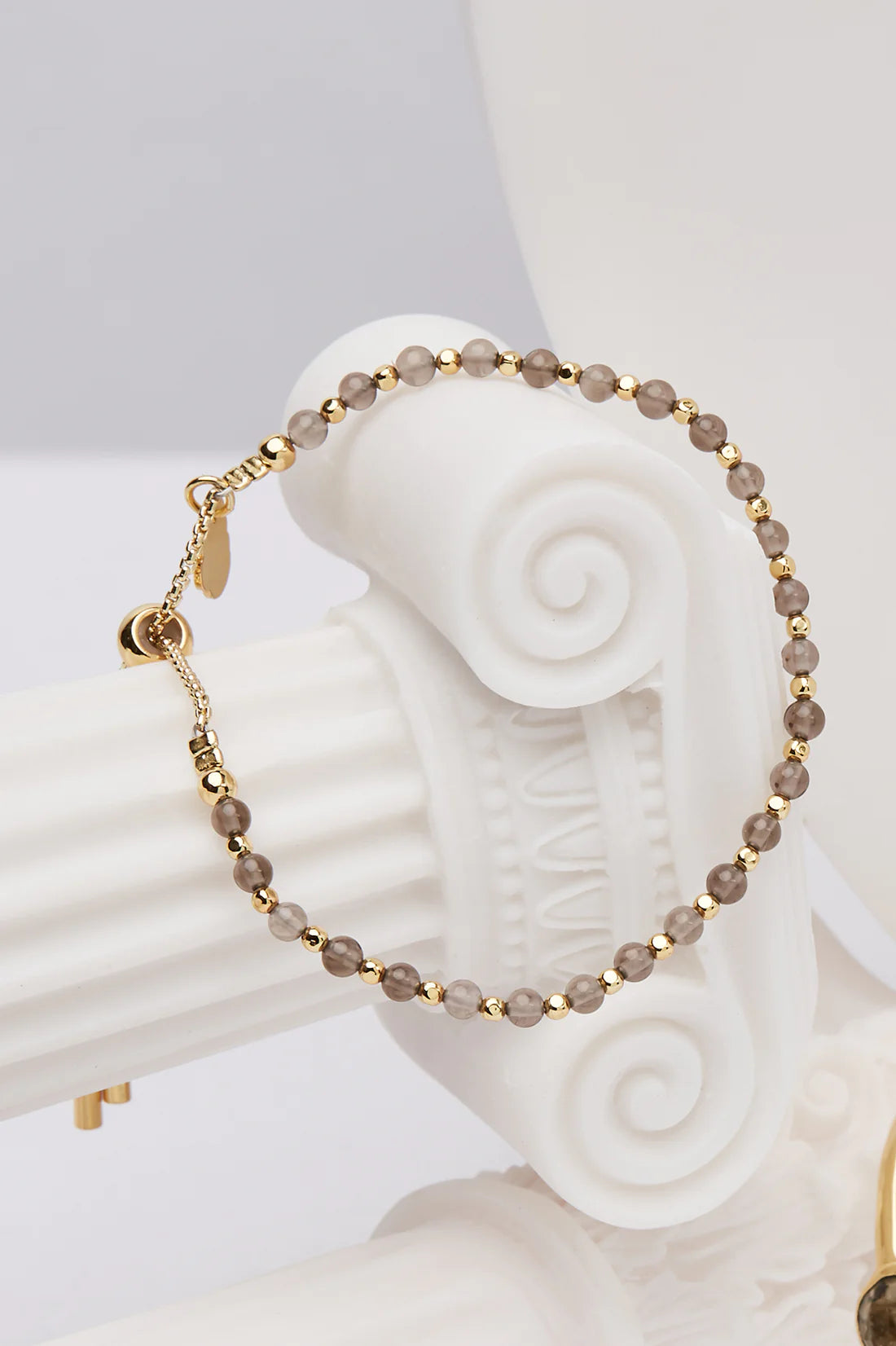 Amelia Smoky Quartz Bracelet - Gold Plated