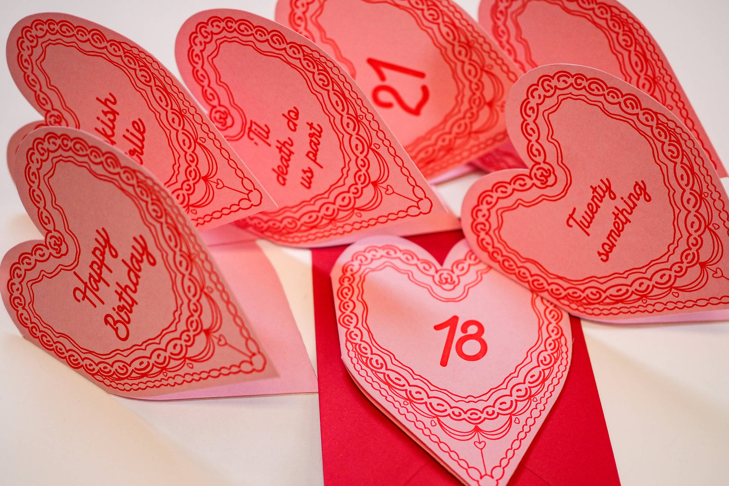 21 Birthday cake heart card