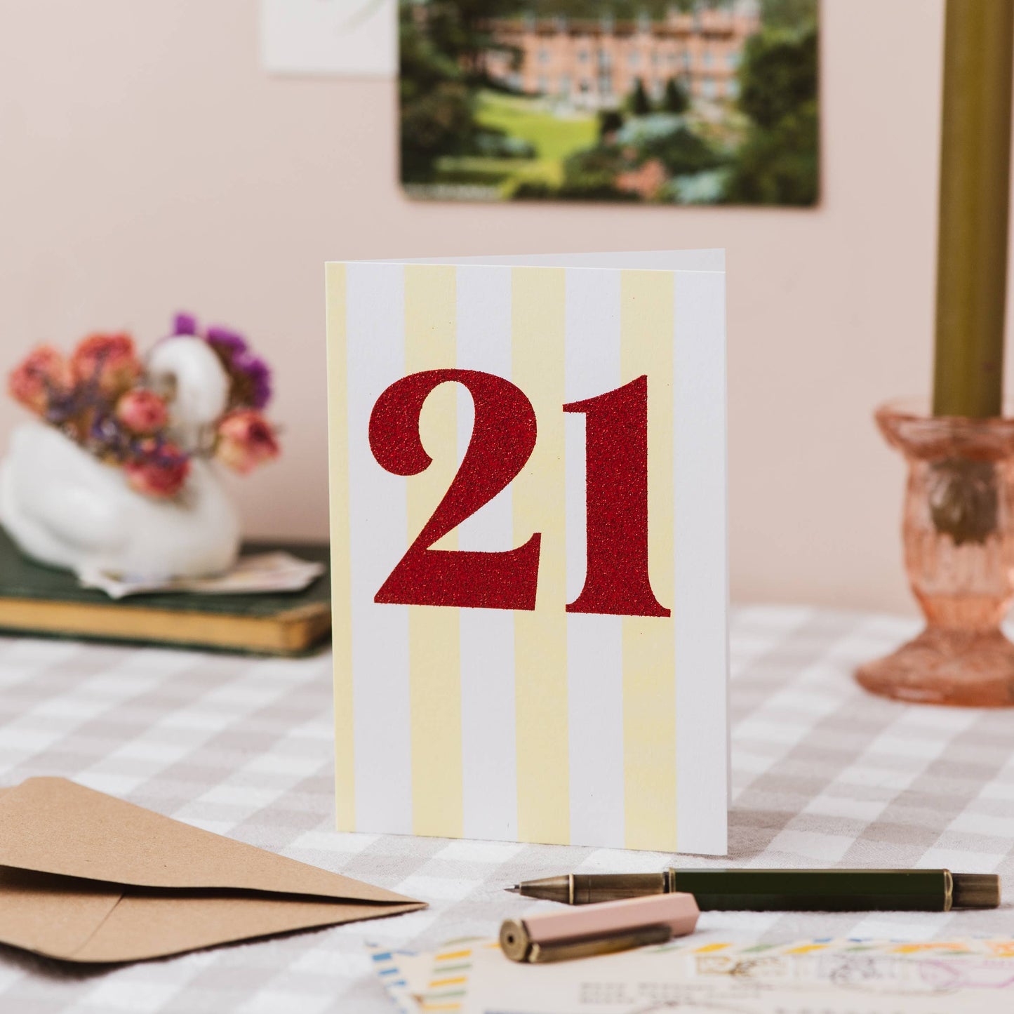Age 21 Glitter 21st Birthday Card: Naked