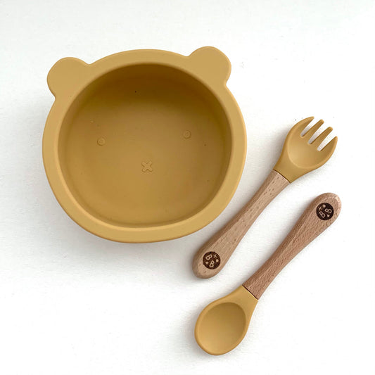 Silicone Cub Dinnertime set - Mustard