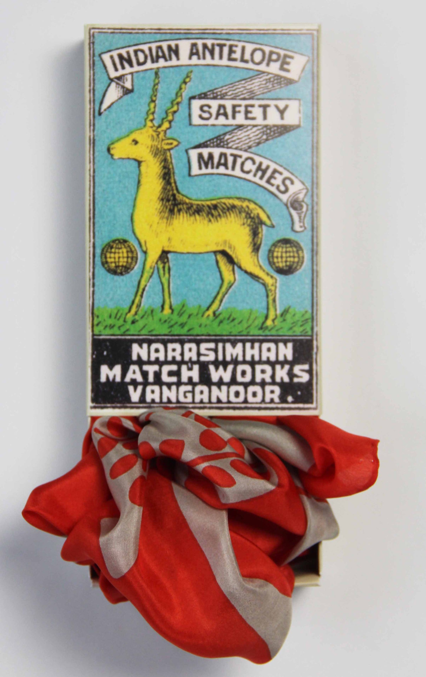 Silk Square Scarf 50 x 50 cm Peace and Love Orange