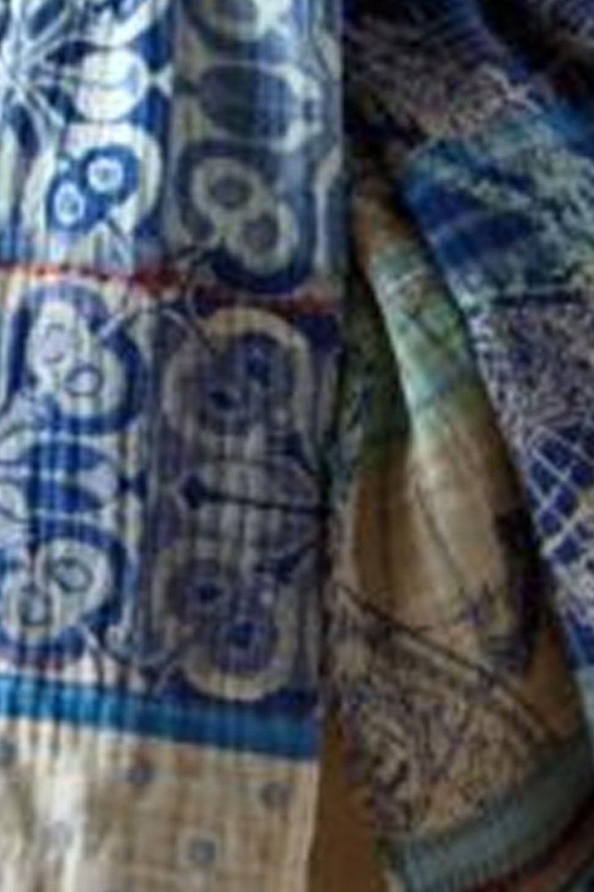 French Jacquard Scarf - Esperanza Bleu Ecume