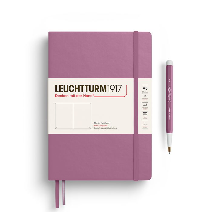 Leuchtturm A5 Plain Hardcover Notebook Dusty Rose