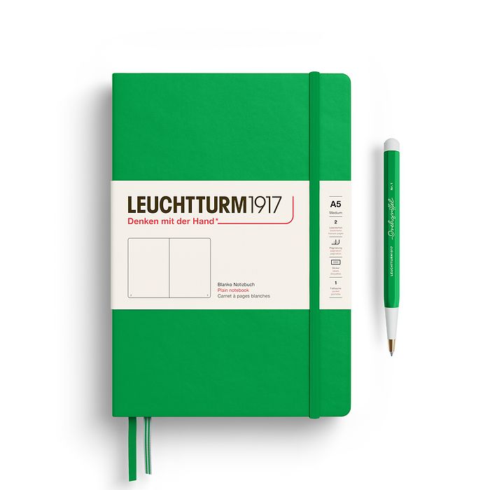 Leuchtturm A5 Plain Hardcover Notebook - Spring Leaf