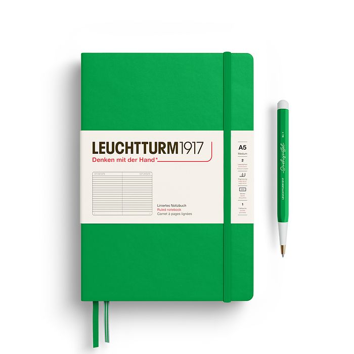 Leuchtturm A5 Ruled Hardcover Notebook - Spring Leaf