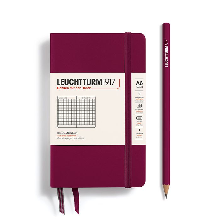Leuchtturm A6 Squared Notebook Port Red
