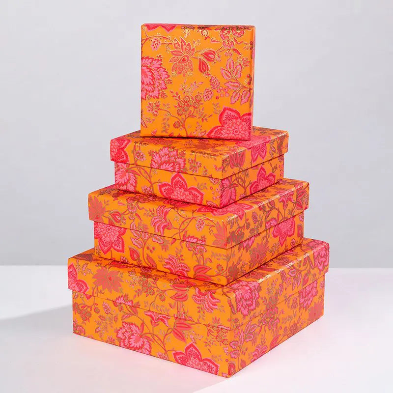 Orange and Pink Floral Gift Box - XL