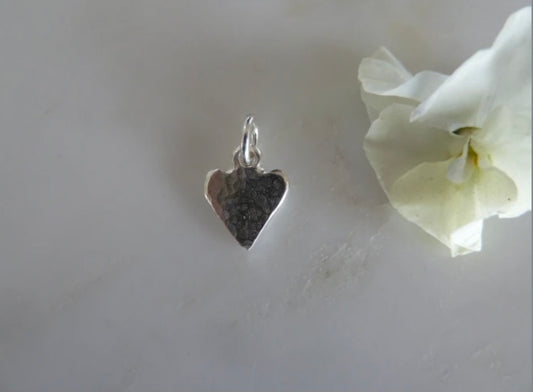 Sterling Silver Heart Pendant - Hammered
