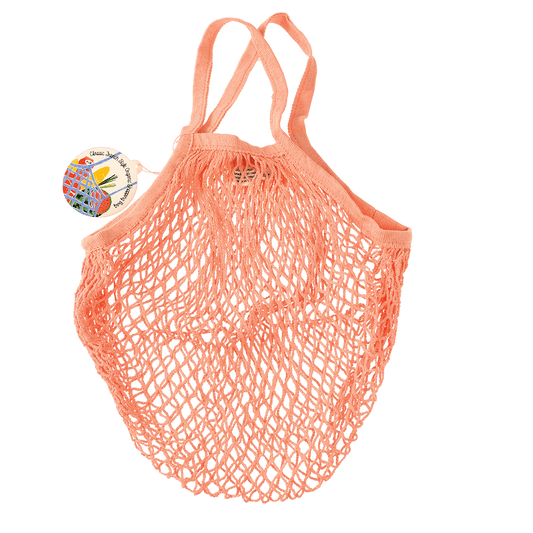 String Bag in Organic Cotton - Coral