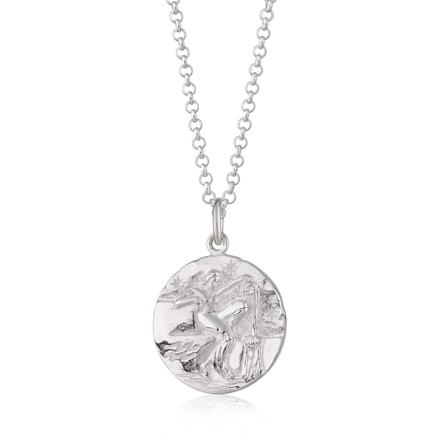 Silver Aquarius Zodiac Necklace