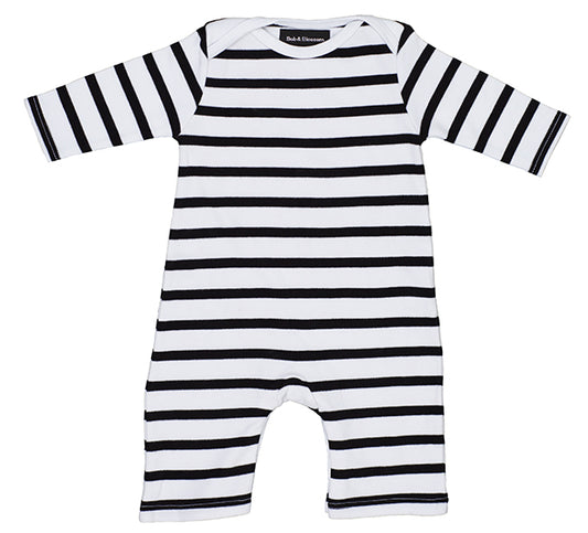 All-in-One Black striped 0-6 Months