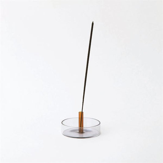 Duo Tone Glass Incense Holder - Grey / Orange
