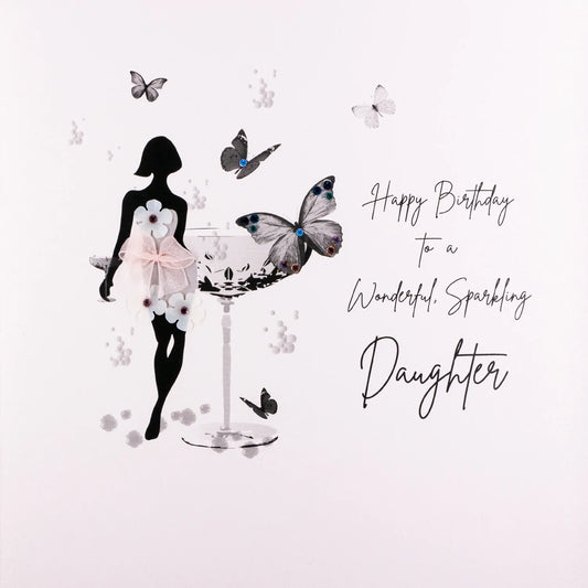 Happy Birthday To a Wonderful Sparkling Daughter - Large card