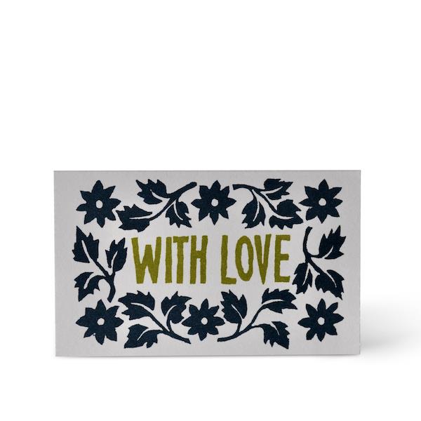 Pack of Gift With Love Cards - Leaves and Stars Black Forest and Sap
