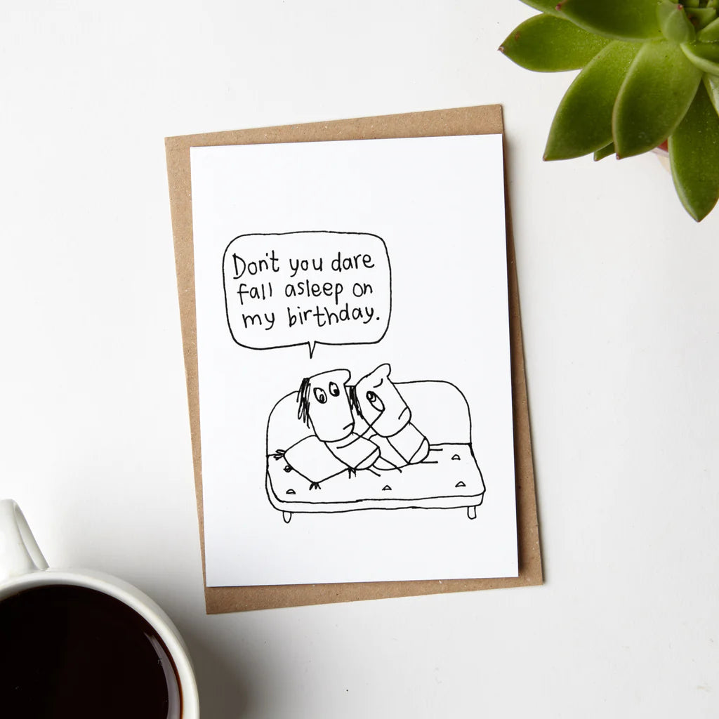 Asleep on my Birthday Card