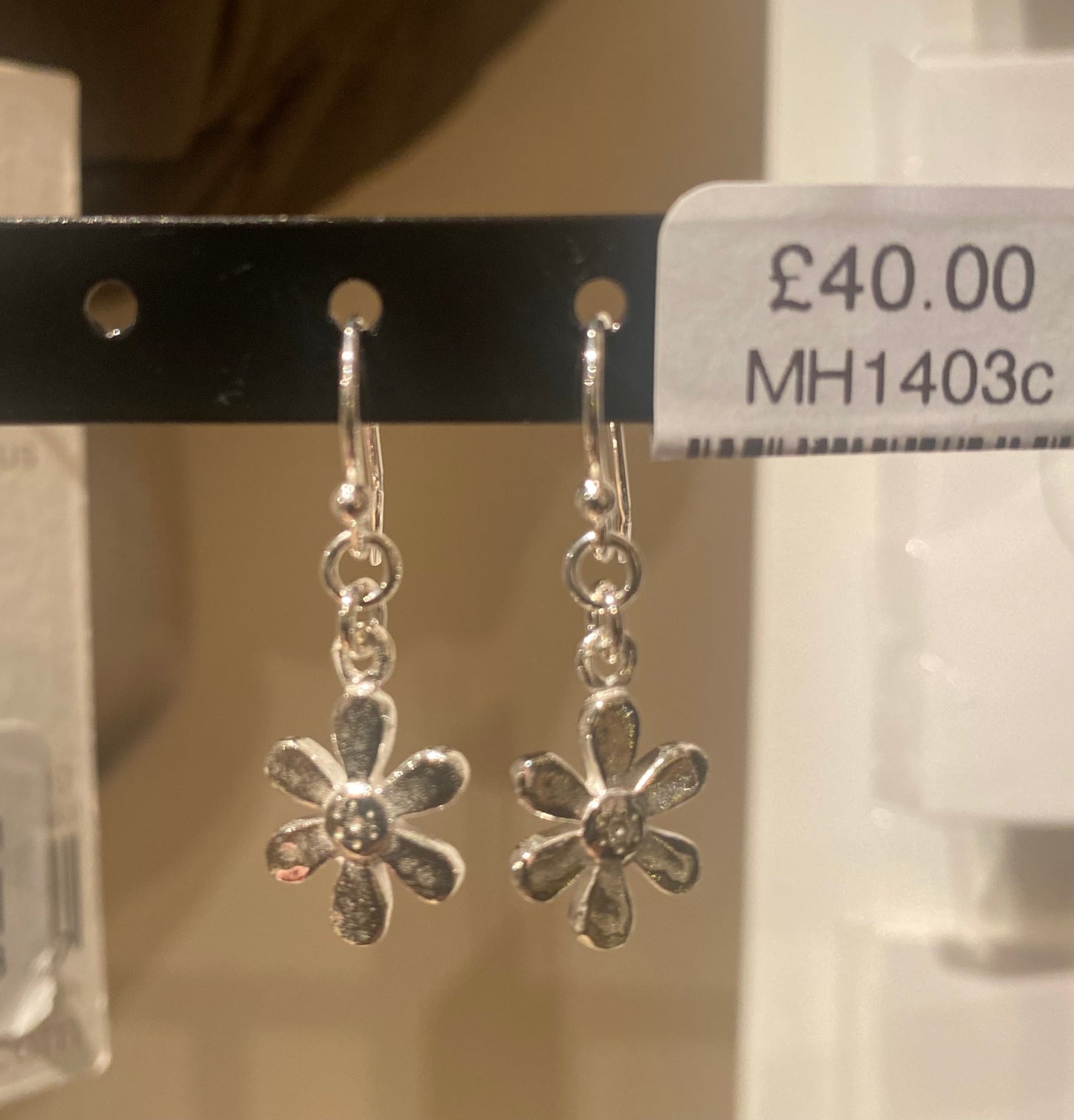 Sterling Silver Circle + Daisy Earrings