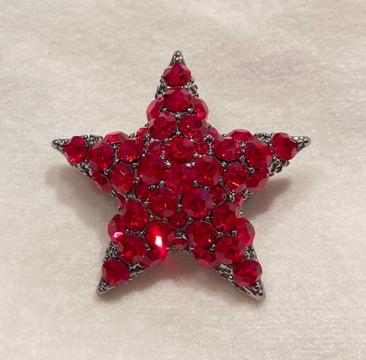 Star Brooch/Pendant - Red