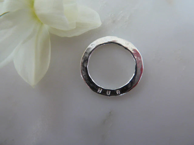 Sterling Silver Sentiment Disc - Hug