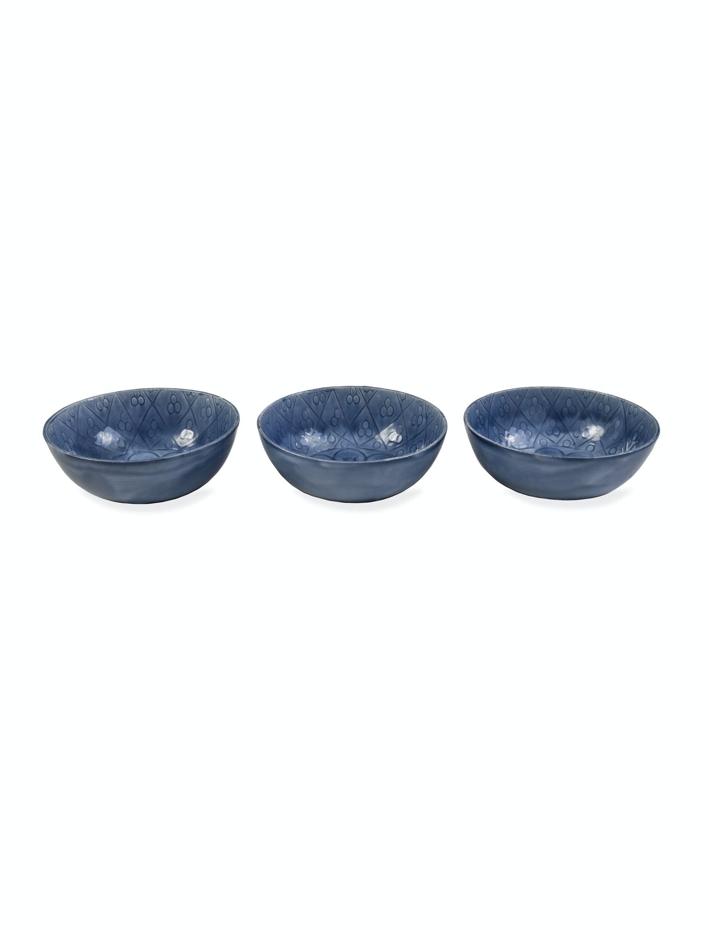 Set of 3 Fiskardo Nibble Bowls in Blue
