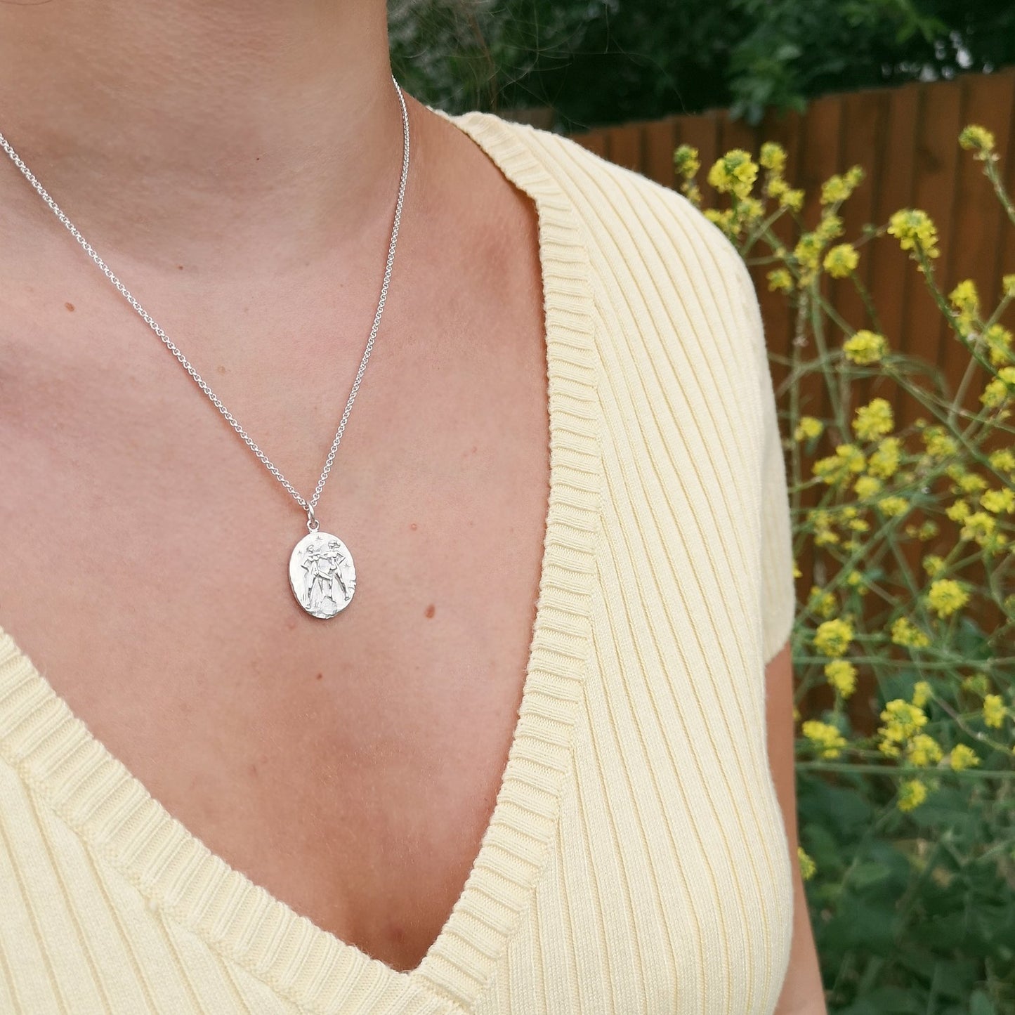 Silver Gemini Zodiac Necklace