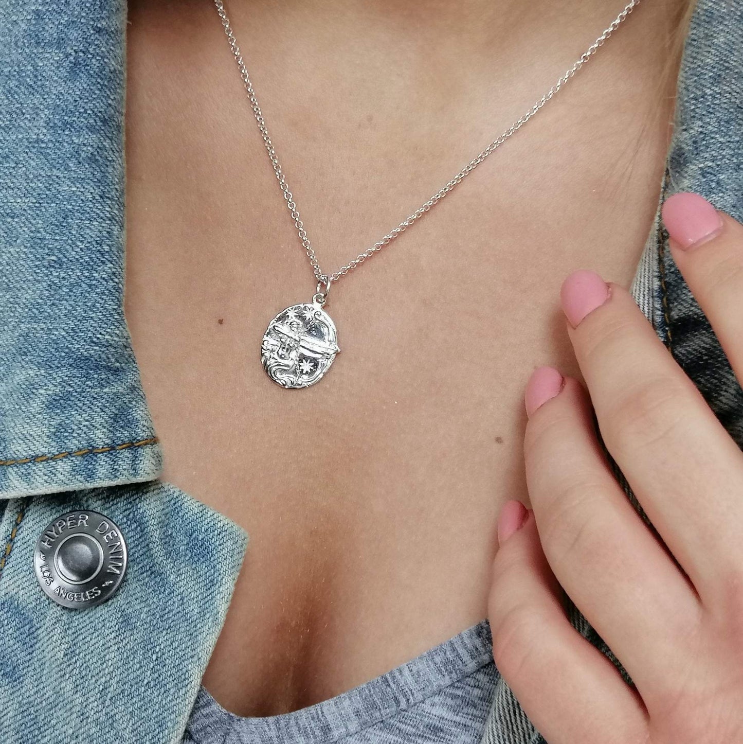 Silver Sagittarius Zodiac Necklace