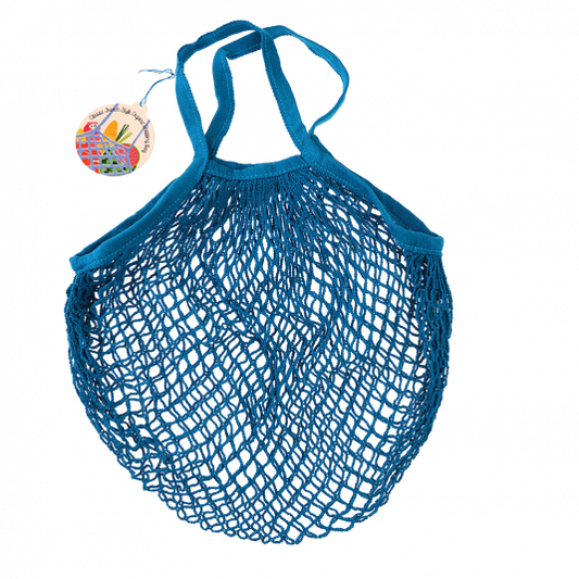 String Bag in Organic Cotton - Greek Blue