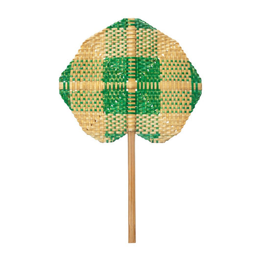 Bamboo laquer fan - pea green