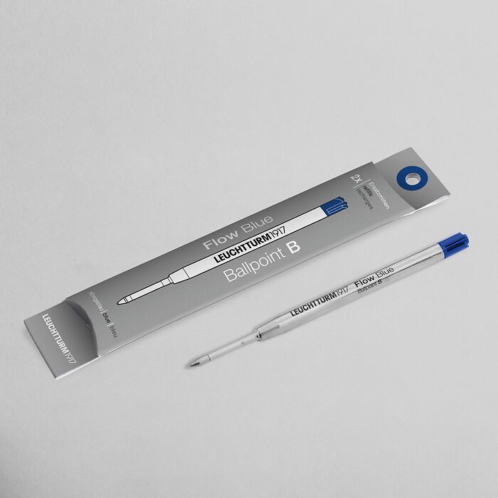Refill for Drehgriffel Pen by Leuchtturm1917 - Twin Pack of Blue Medium Flow