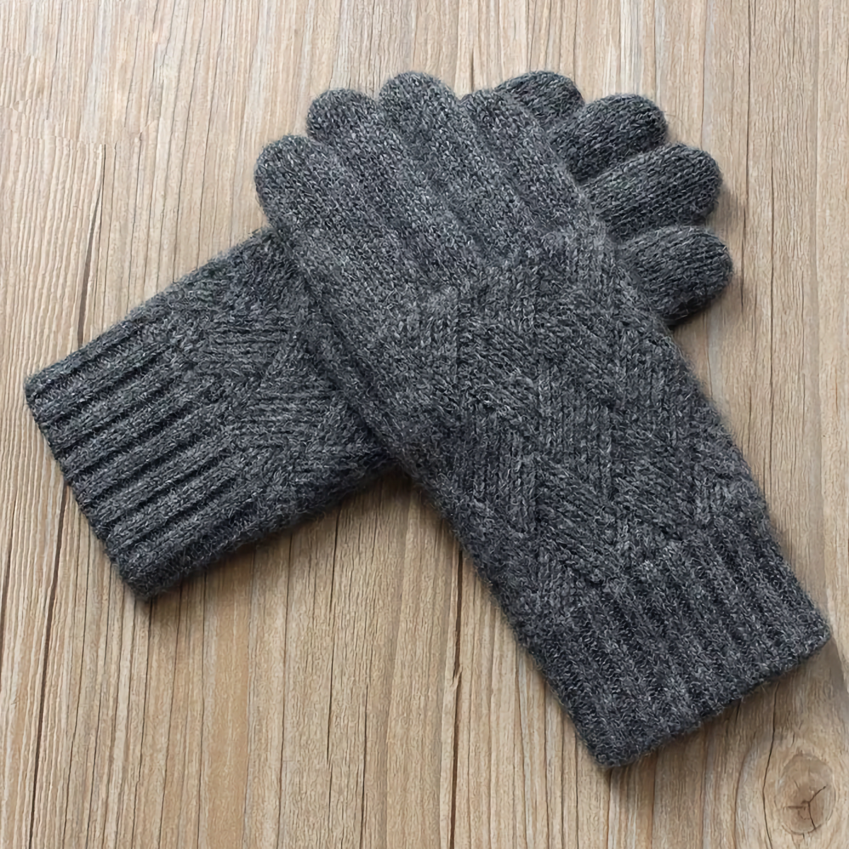 Double-Layered Wool Gloves for Men - Touchscreen Friendly: No.4