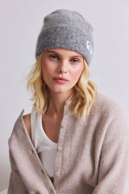 The Mohair Beanie - Arctic Grey
