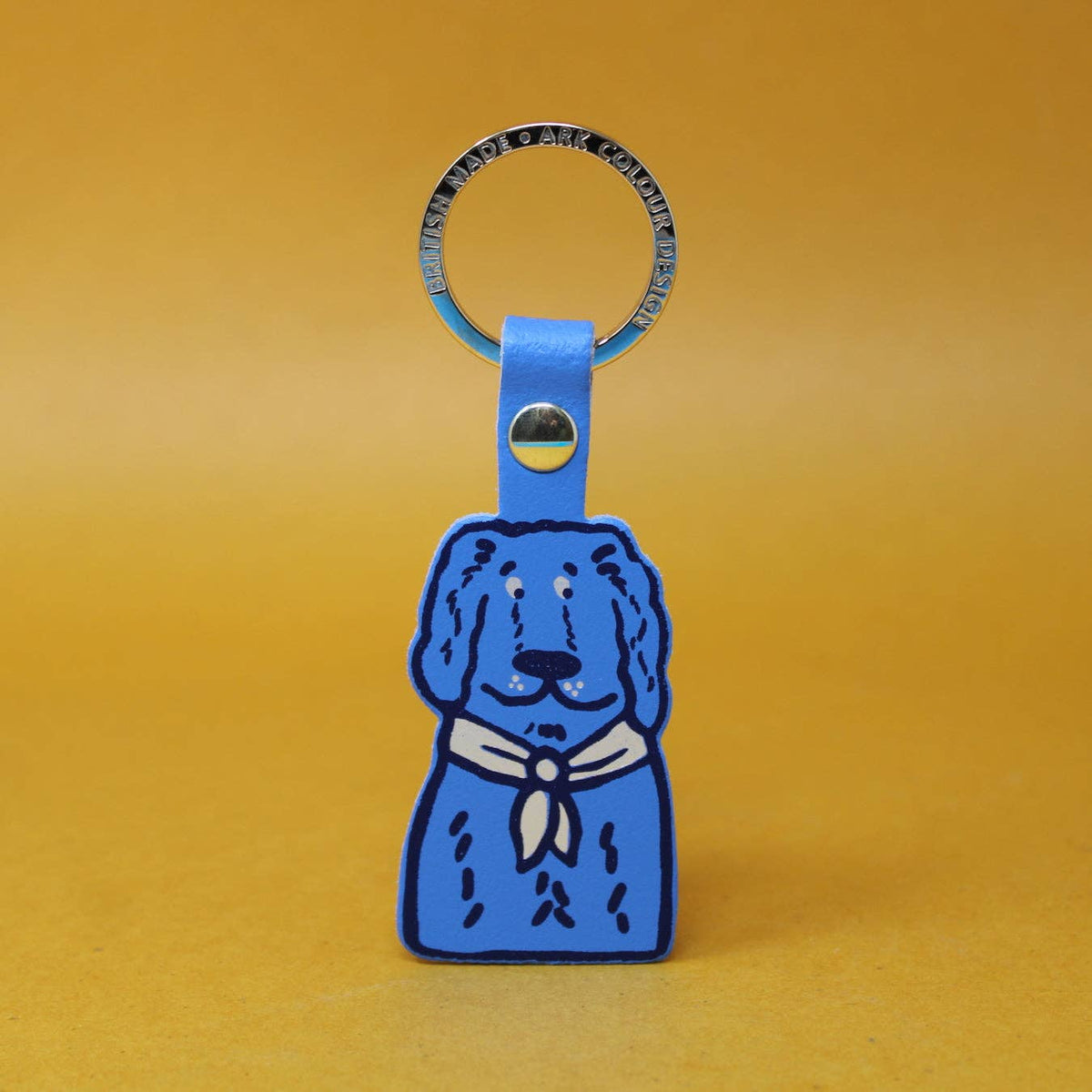 Spaniel | Leather Key Ring | Gold Plated: Sage