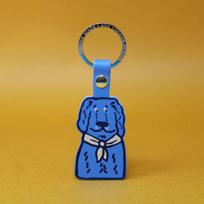 Spaniel | Leather Key Ring | Gold Plated: Sage