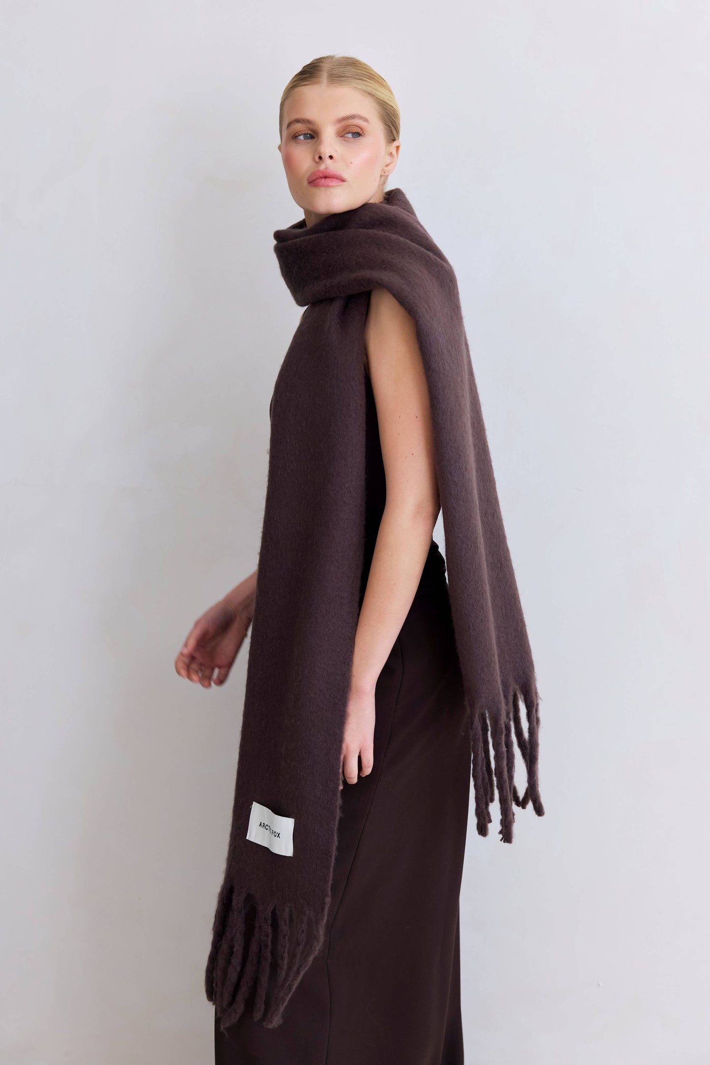 The Reykjavik Scarf - 100% Recycled - Ground Coffee - AW25