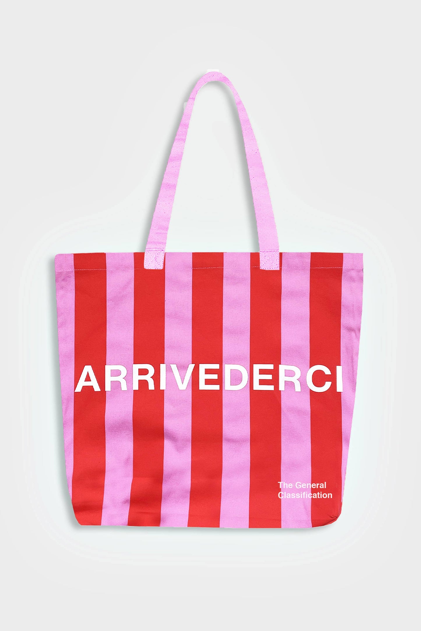 Ciao Tote Bag Pink & Red Stripe